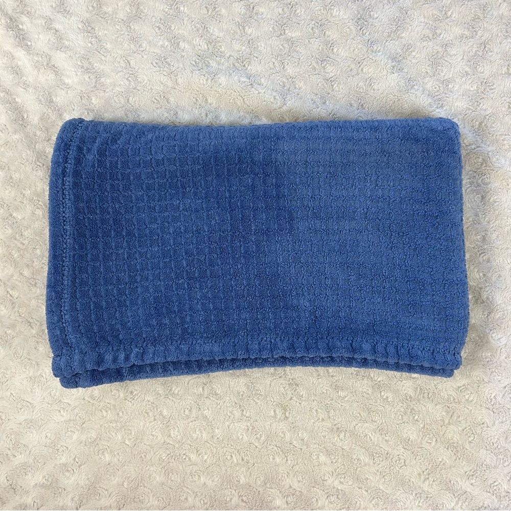 Adirondack Baby Solid Blue Baby Blanket Textured Square Design Security Lovey